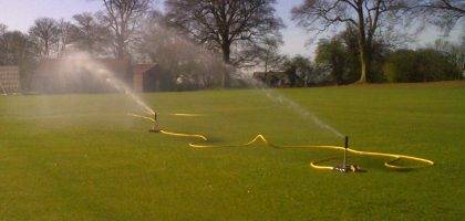 Temporary cricket square watering/irrigation package