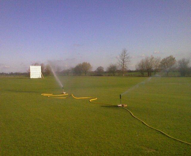 temporary watering for cricket pitch