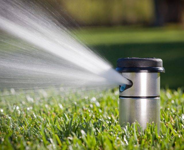 Hunter I-40 pop-up sprinkler for use in large turf and sports arenas