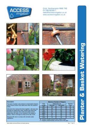 Planter and basket watering leaflet