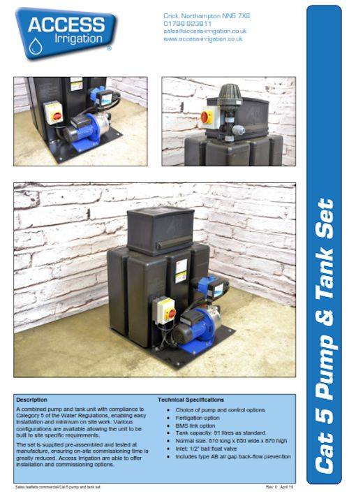 Cat 5 pump and tank set