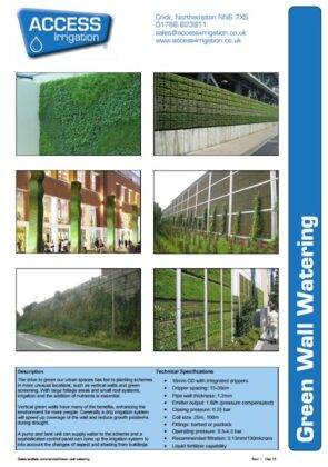 Green wall watering leaflet