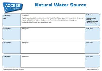 Natural Water Source costs