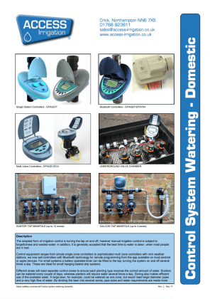 Control System Watering - Domestic leaflet