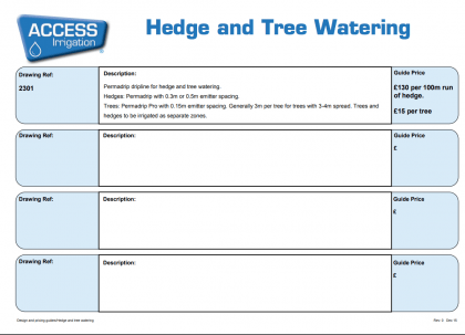 Hedge and tree watering cost guidelines