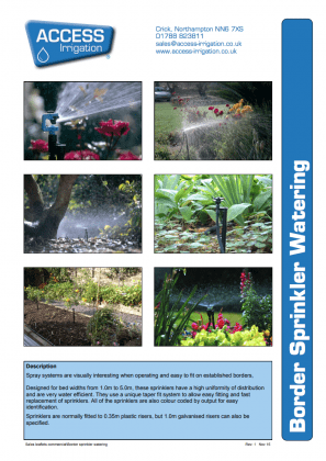 Border sprinkler watering leaflet