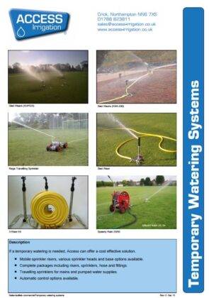 Temporary watering systems leaflet