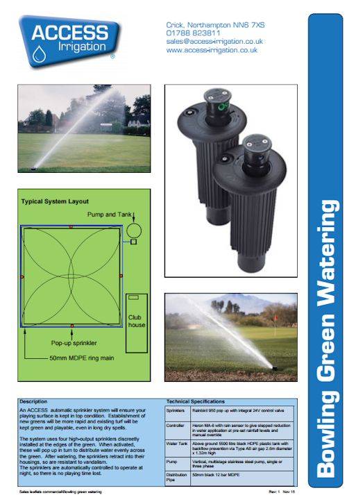 bowling green leaflet