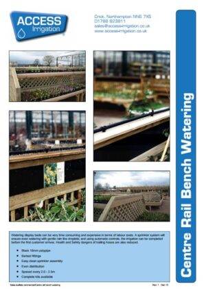 Centre rail bench watering leaflet