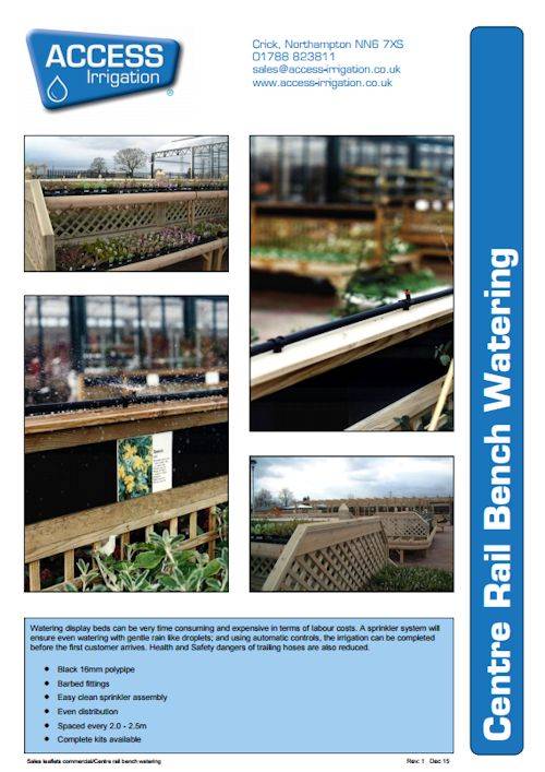centre rail bench leaflet
