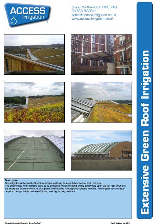 extensive green roof watering leaflet