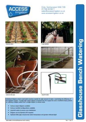 Glasshouse bench watering leaflet