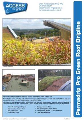 Permadrip pro green roof dripline leaflet