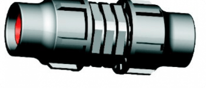 Close up image of PoziLock Straight Connector for low pressure pipe