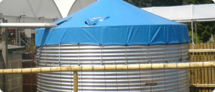 Galvanised water storage tank for nurseries