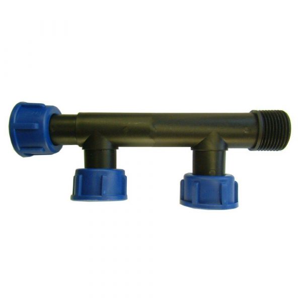 Multi Outlet Manifold Header bar with union fittings and washers