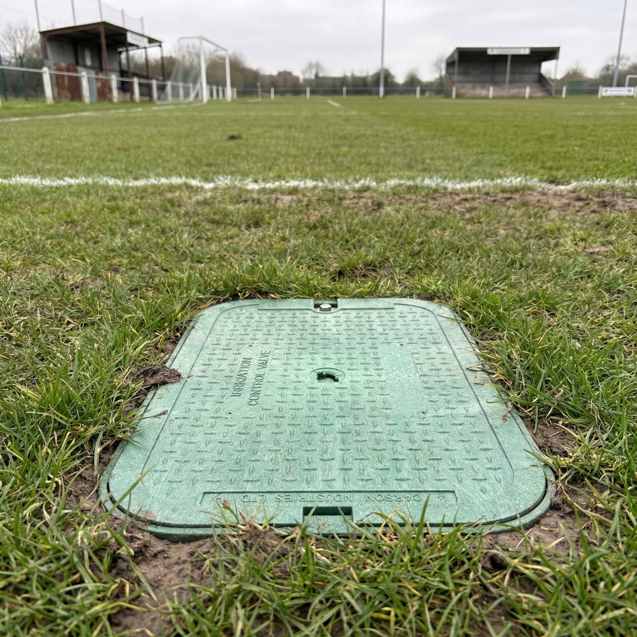 Carson rectangular valve box with plastic lid suitable for slow moving traffic