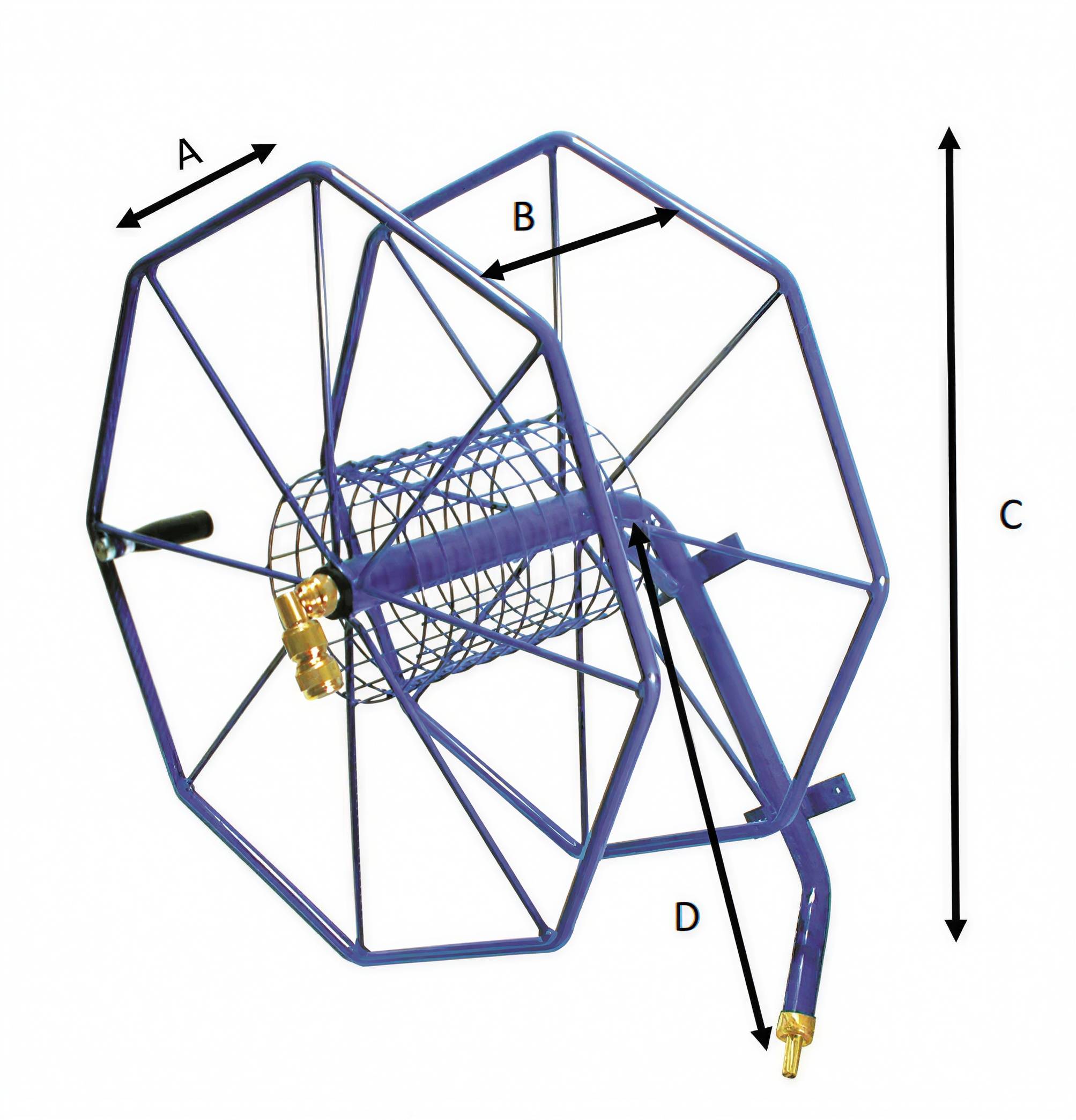 Blue metal hose reel dimensions