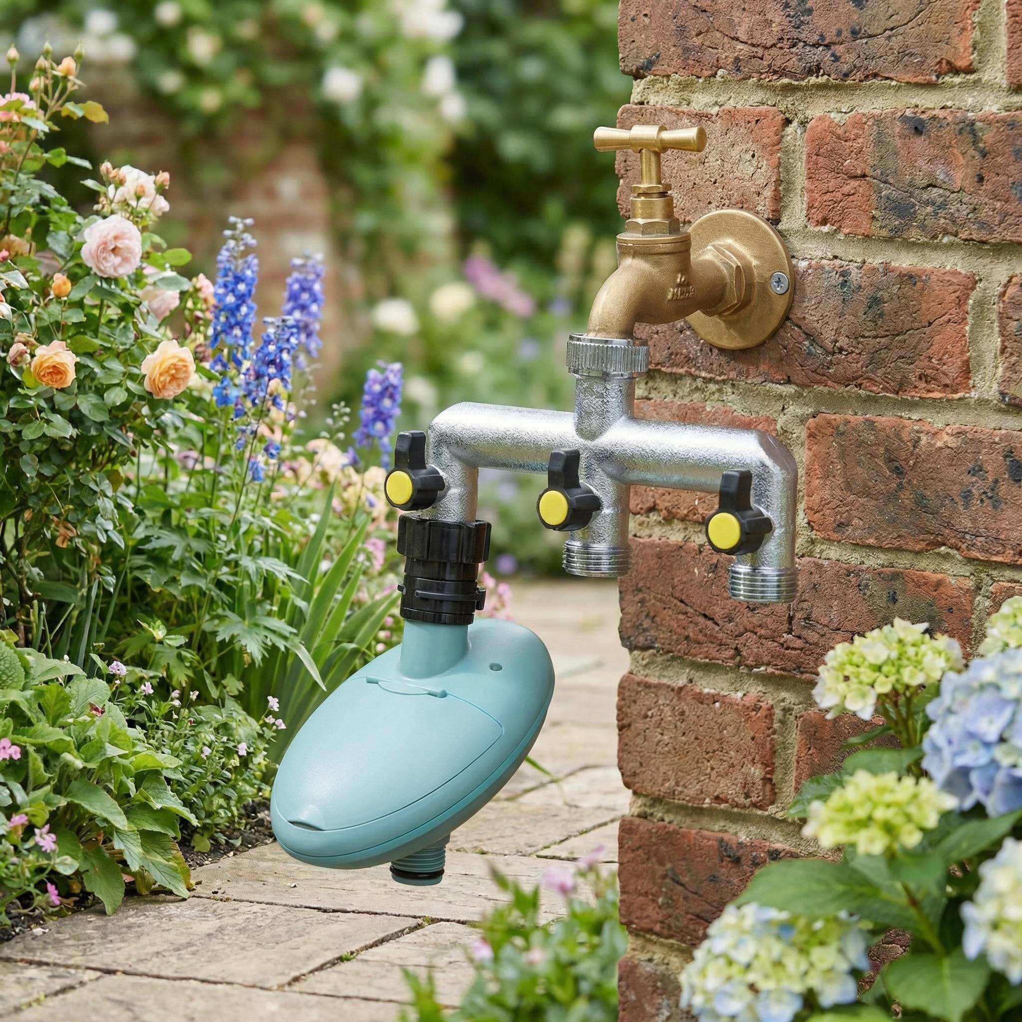 Three way tap manifold and timer