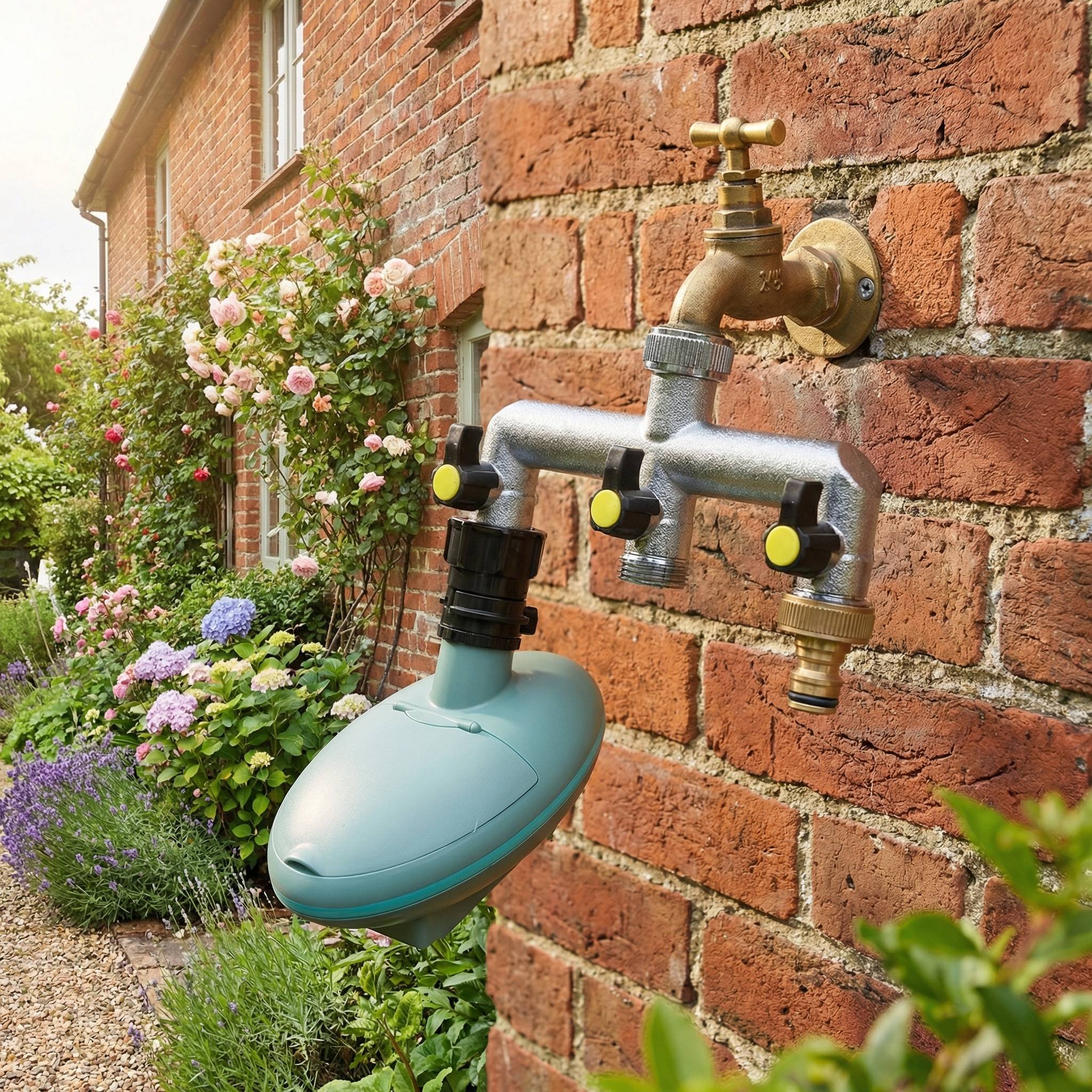 Three way tap manifold and timer