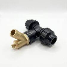 Drain tee for tank water mains fill