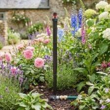 KRST metal spiked riser in a garden bed