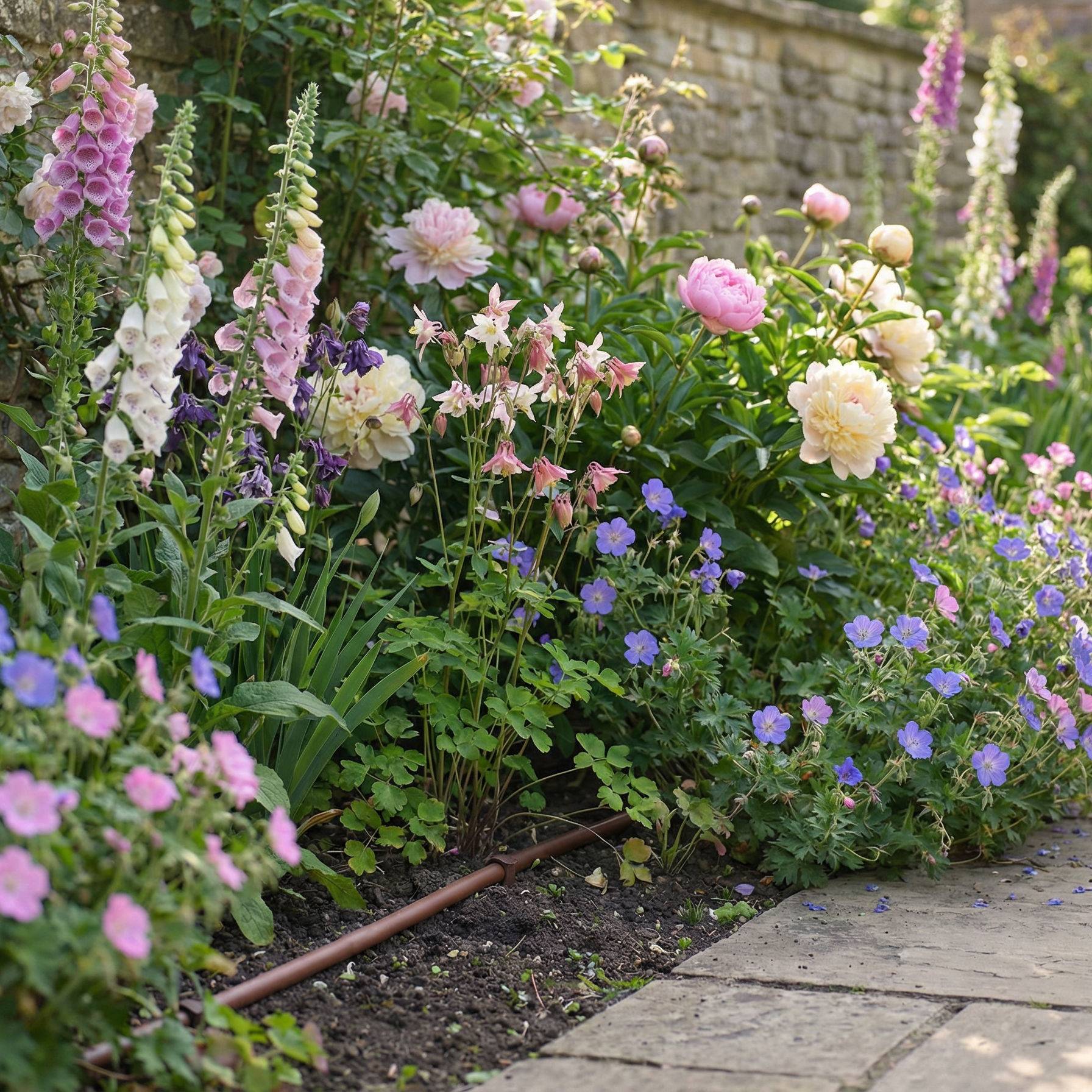 Permadrip Pro Dripline on garden border