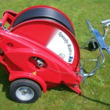 Speedy rain 40/130 reel irrigator designed for two pitch areas, requires pumped supply