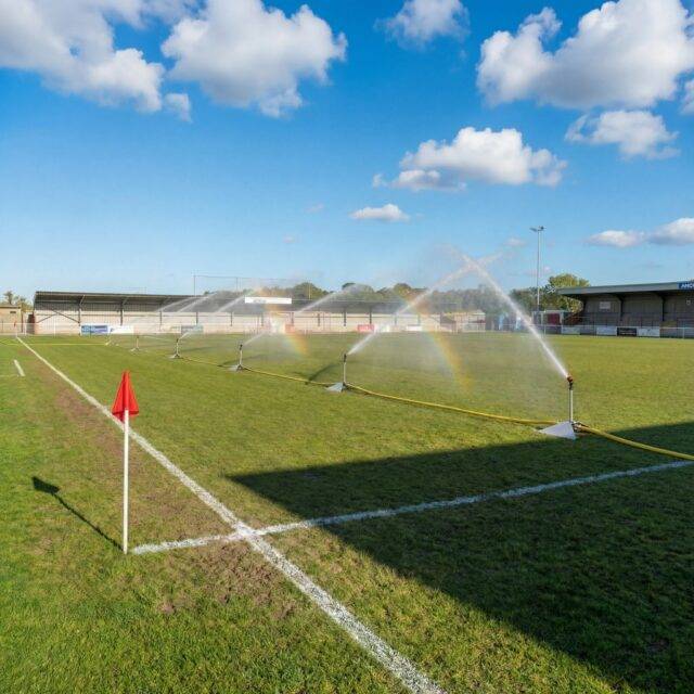 Temporary sports pitch watering system