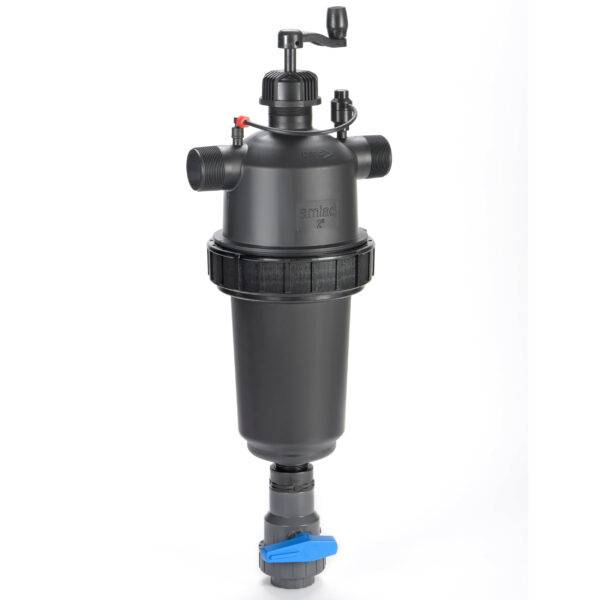 Amiad semi automatic filter, with built-in cleaning nozzle ideal for lakes and rivers