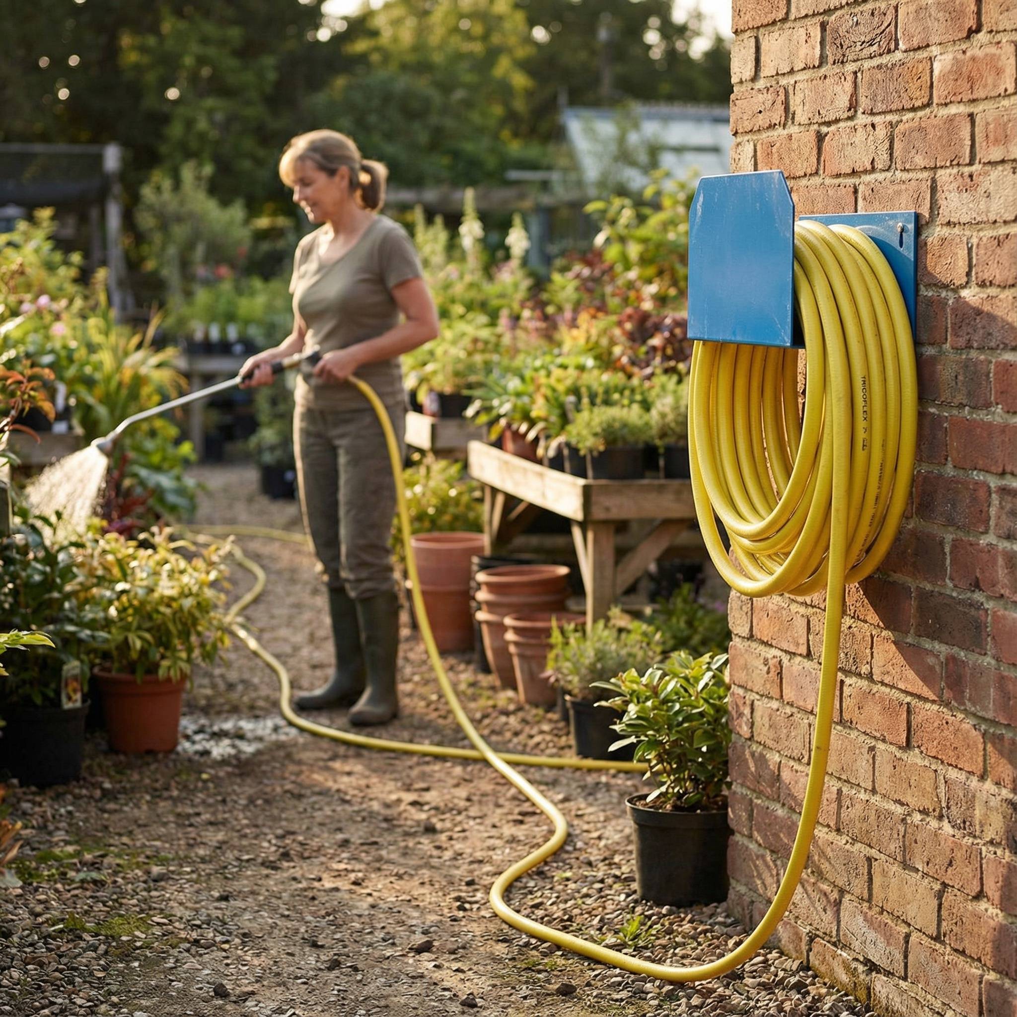 Metal wall hanger for hosepipe
