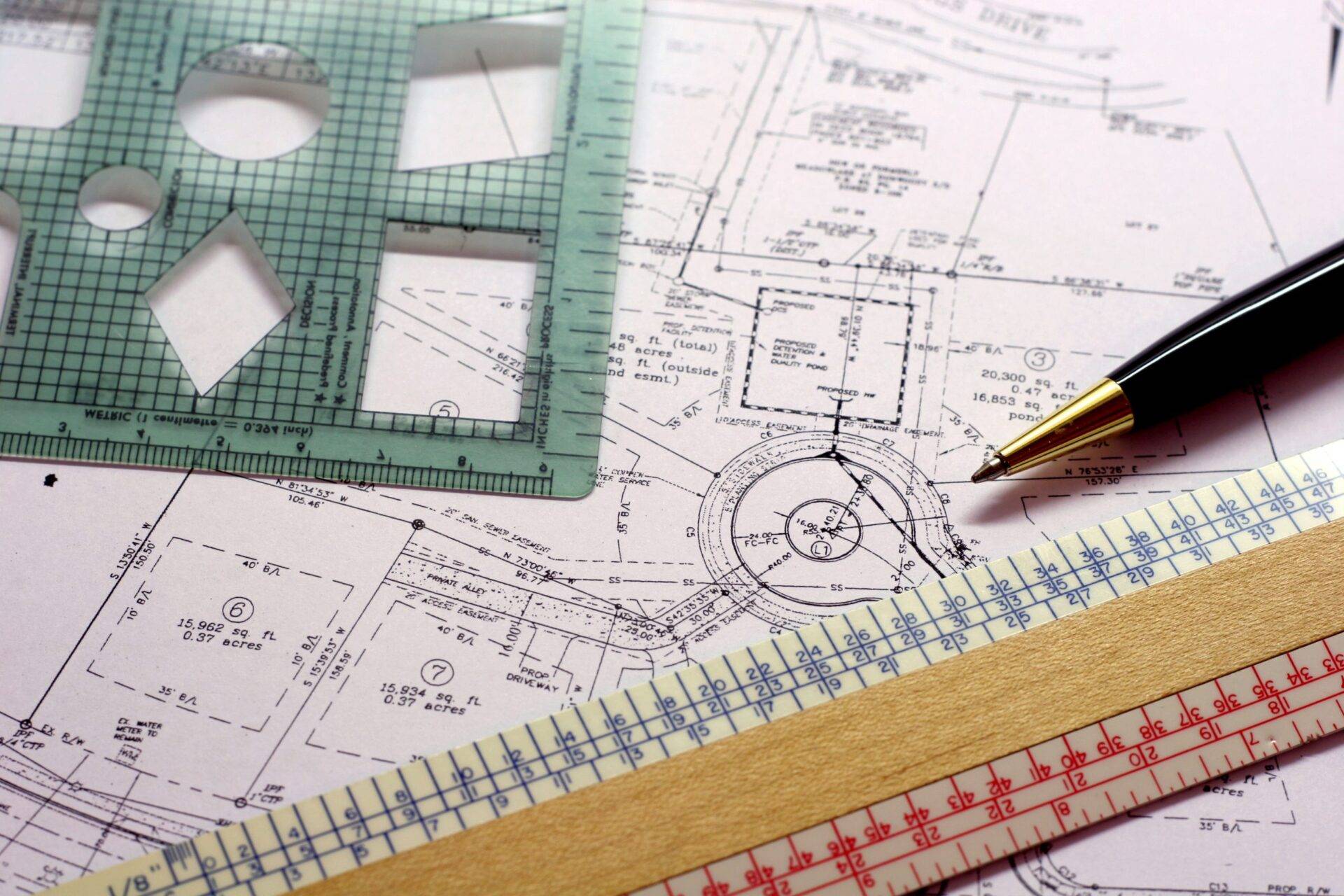 Scaled irrigation plans and ruler