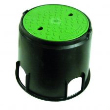 Round pedestrian duty valve box for underground fittings and take-off points