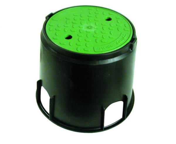 Round pedestrian duty valve box for underground fittings and take-off points