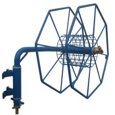 Heavy duty wall mounted hose reel with swivel arm to allow easy unwinding