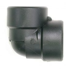 Black plastic threaded elbow