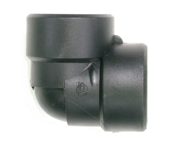 Black plastic threaded elbow