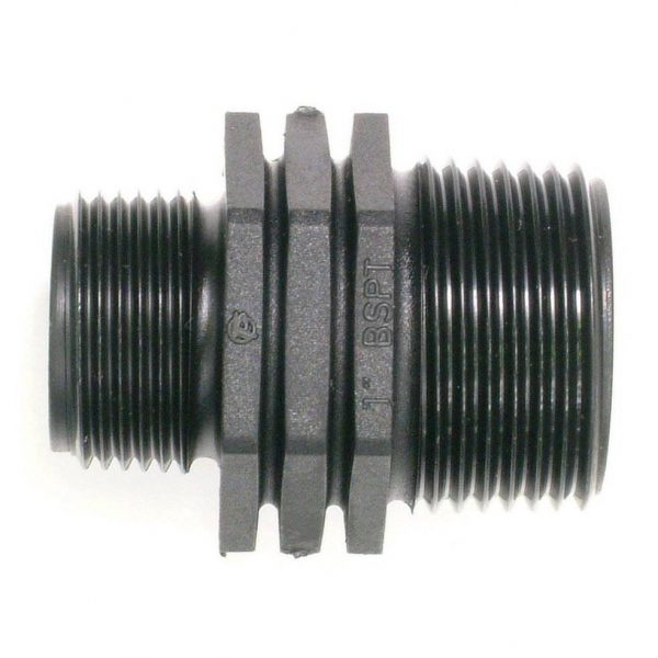 Black plastic threaded reducing nipple