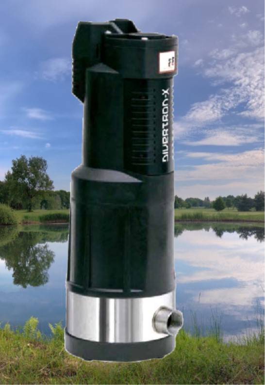 Divertron auto-restart submersible pump for rainwater storage tanks
