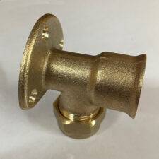 Brass wall plate to connect 1/2″ bib taps to 15mm copper pipe