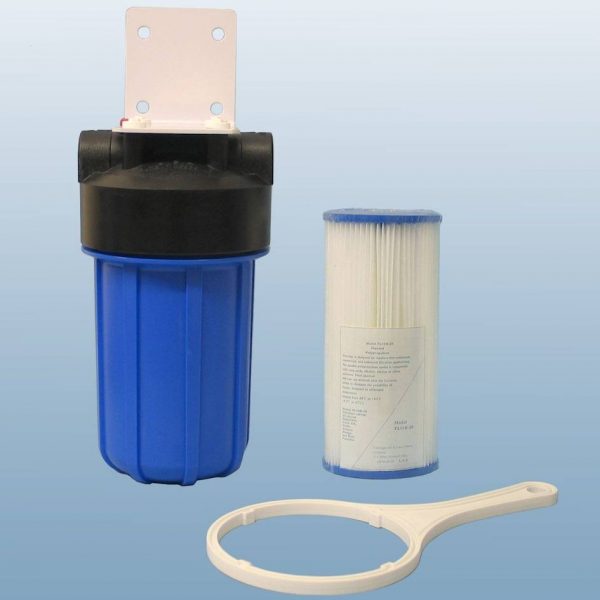 Polyphosphate descaler with cartridge used to reduce the effect of hard water on irrigation systems. Especially useful for mist propagation systems