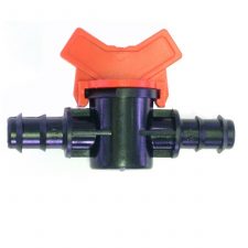 Barbed shut-off valve for low pressure pipe