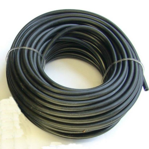 Small bore irrigation pipe for hanging basket and patio tub drip watering system
