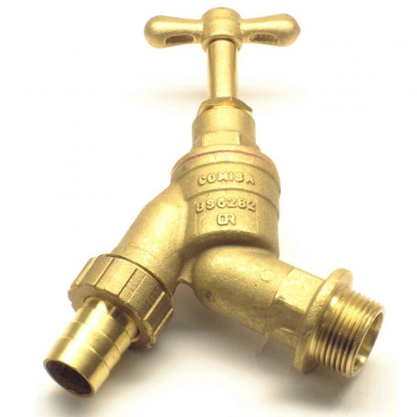 3/4" Bib outdoor tap with hose connection for high flow situations such as nurseries and garden centres
