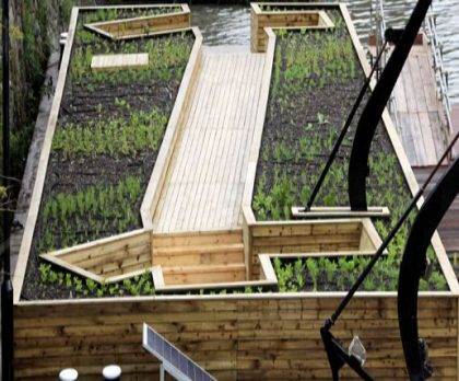 Access irrigation system watering flower garden in Bristol's Floating Harbour/Bristol World Garden