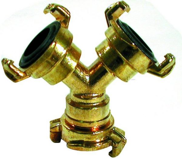 Geka brass Type Y connector for splitting water supply into two streams