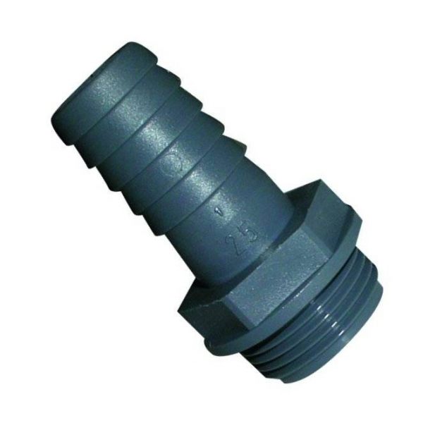 Male Hose Coupling - For 1″ suction hose use 25mm (1″) hose – 1″ BSP male hose coupling. PLASTIC