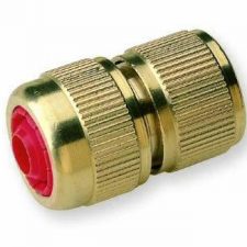 Brass quick connector hose fitting with shut-off valve for 1/2″ hose