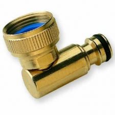Brass revolving hose elbow with 3/4" female thread for use on hose reel systems
