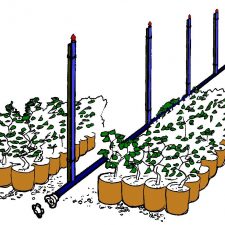 Stock bed watering kit for low cost watering of large standing out beds, container-grown hardy nursery stock and standing out areas